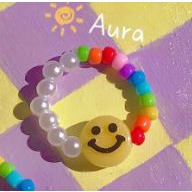 Nhẫn Mặt cười Smile cầu vồng Handmade bởi Aura