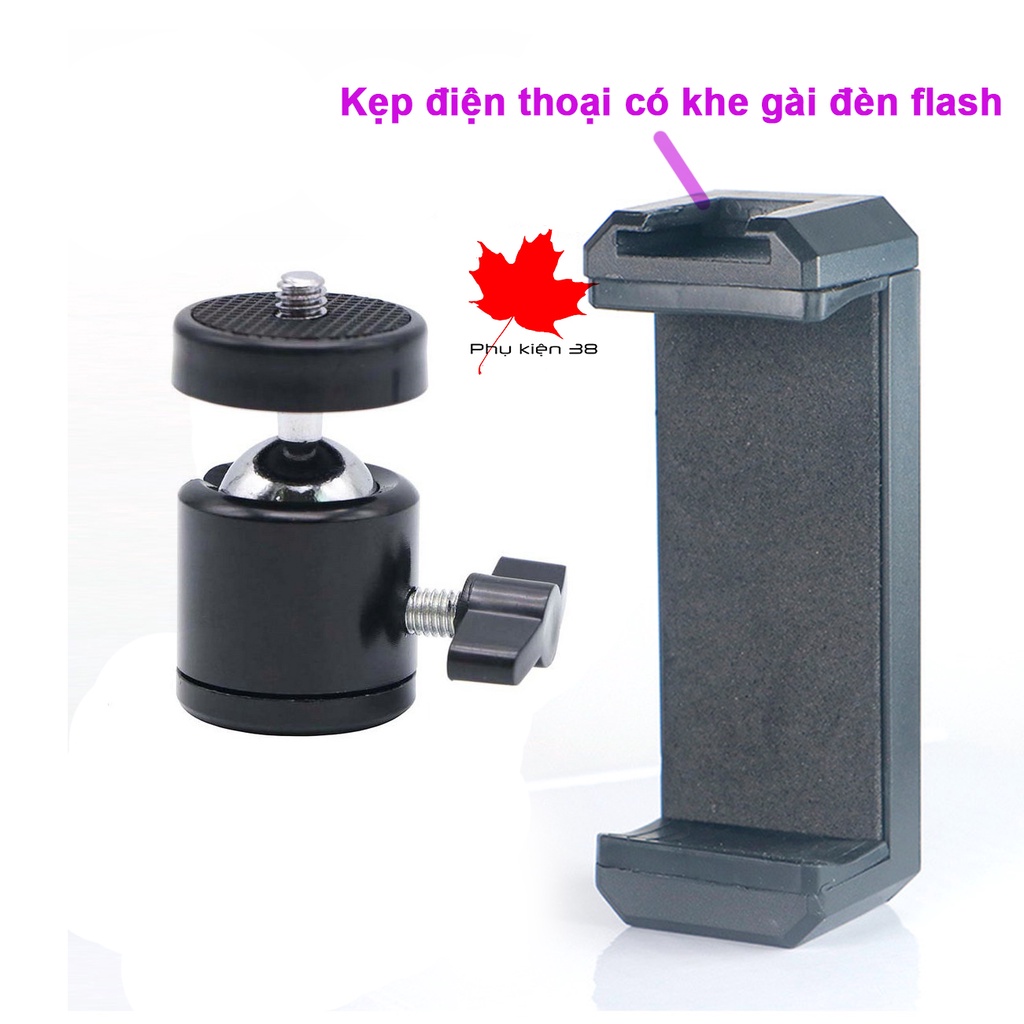 Đầu bi ballhead 360 độ gắn đầu cây 3 chân tripod, kẹp điện thoại, ipad