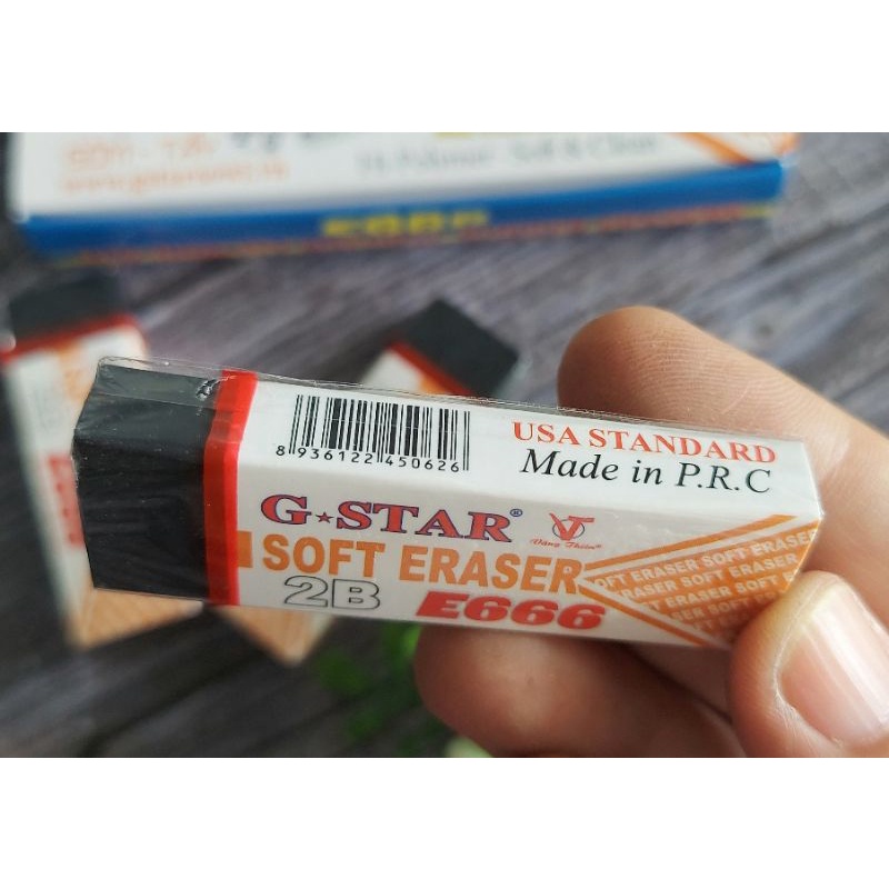5 Gôm bút chì Gstar E666 ⚡ CỰC ĐẸP ⚡ Tẩy chì màu đen hoặc trắng, dẻo dai, sạch sẽ, không làm rách giấy
