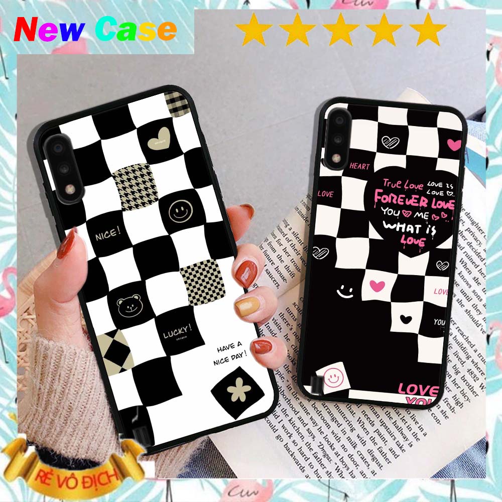 Ốp lưng A01 / A02 in hình caro good love cao cấp