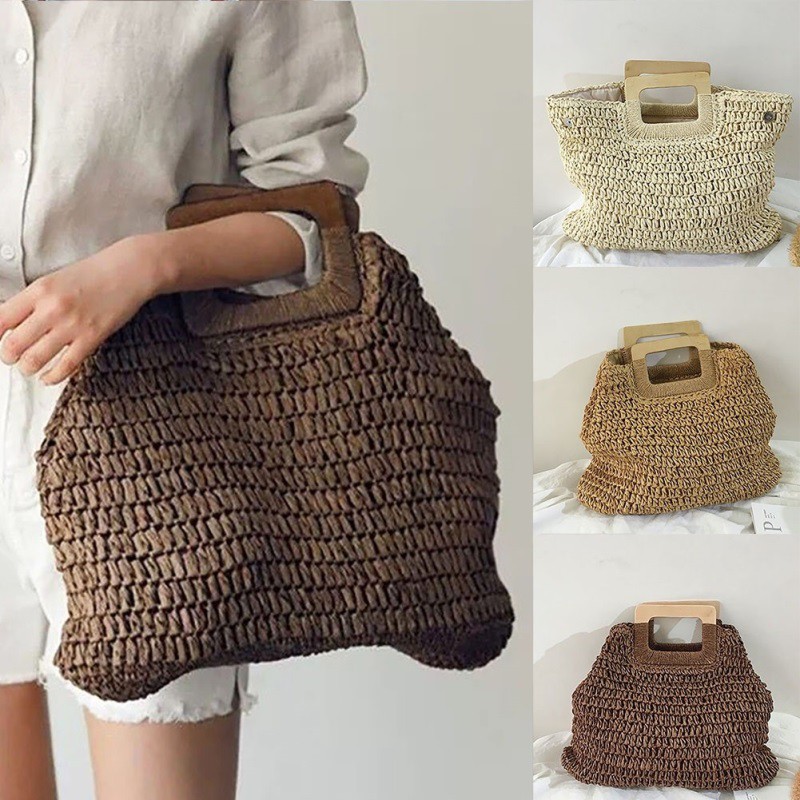 Túi xách đan rơm thời trang hè cho nữ