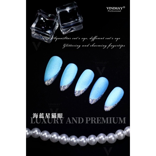 sơn gel mắt mèo kim cương ánh xanh viniamy hot mới