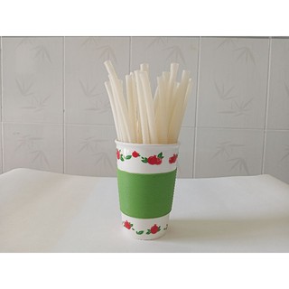 Ống hút bột gạo Noodle Straw 8mm 500g uống sinh tố (100 ống túi giấy) ăn được, phân hủy sinh học, bảo vệ môi trường