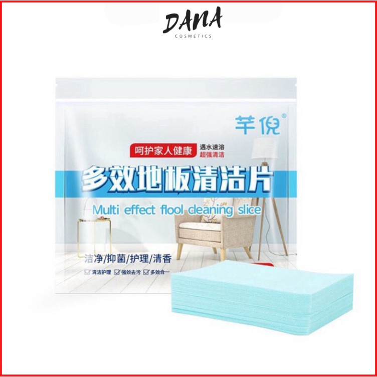Giấy lau sàn nhà, tẩy sạch vết bẩn, diệt khuẩn, hương thơm tự nhiên gói 30 miếng khăn giấy hòa tan lau sàn DANA