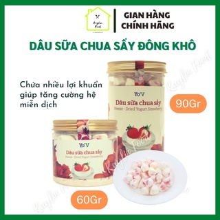 Sữa chua sấy dâu đông khô yo v vinamit sữa chua giòn tan tốt cho hệ tiêu - ảnh sản phẩm 1