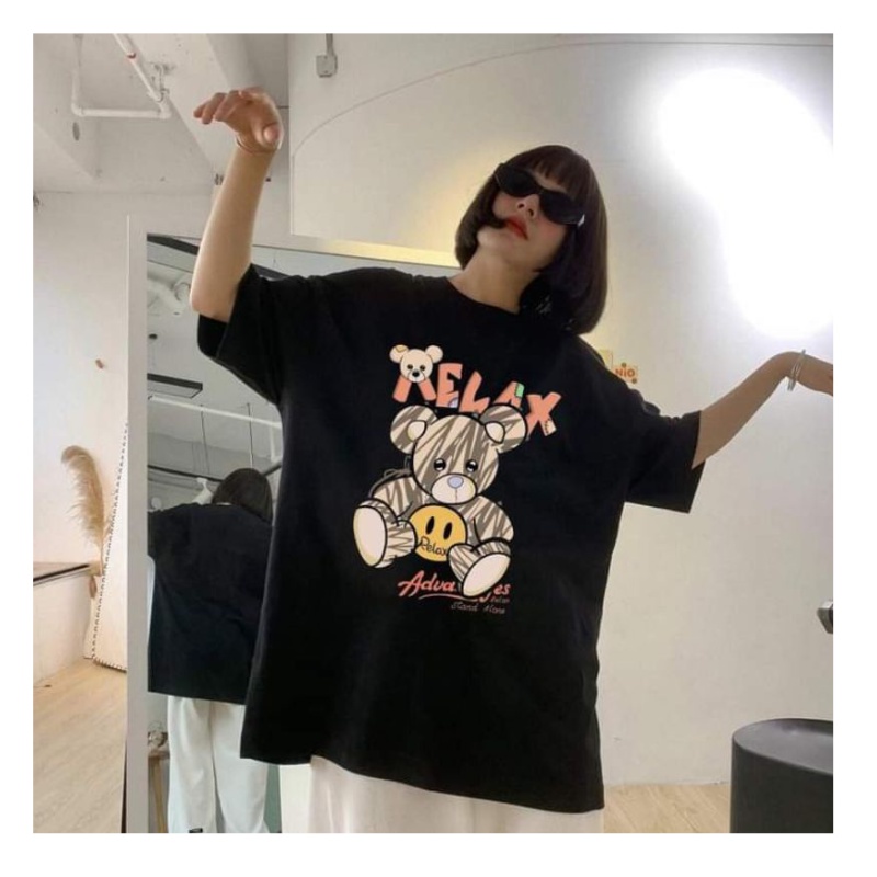 Áo thun tay lỡ nam nữ, áo phông unisex form rộng chất cotton mát mịn thấm hút mồ hôi in hình Hoạt Hình