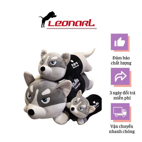 Gấu bông chó husky siêu đàn hồi - thú nhồi bông chó ngáo 5 kích thước cho bạn lựa chọn