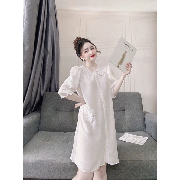 Đầm ngủ nữ mặc nhà - Đầm xuông chất Lụa Satin siêu sang - Đầm ngủ gợi cảm sexy thời trang Cao Cấp