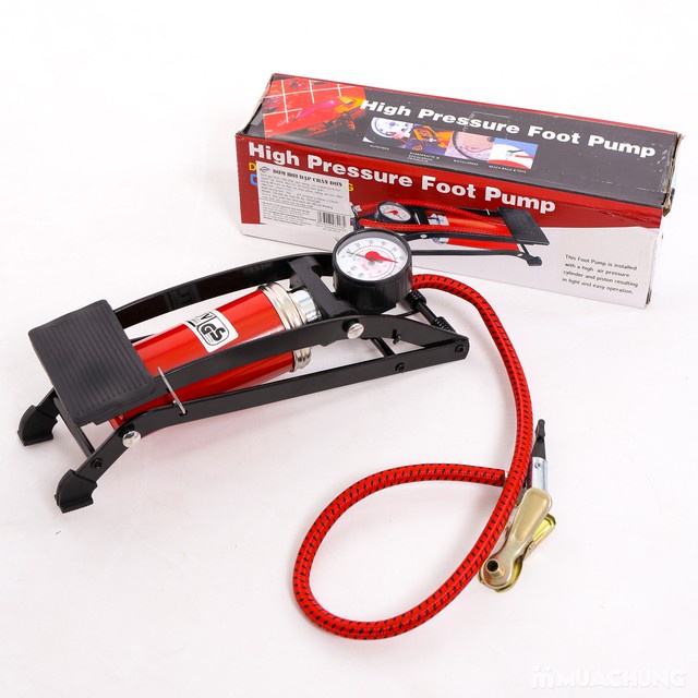 Máy bơm hơi bánh xe, lốp xe với 2 ống hơi Da Li Shen 49x31x47cm, giúp tiết kiệm thời gian và lực bơm dễ đạp dễ xếp gọn