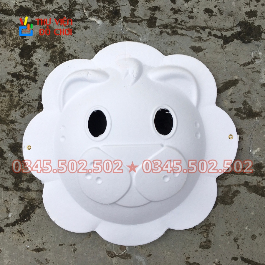 Mặt nạ giấy bồi ép mịn tự tô cho bé - Đồ chơi Trung Thu có sẵn dây đeo
