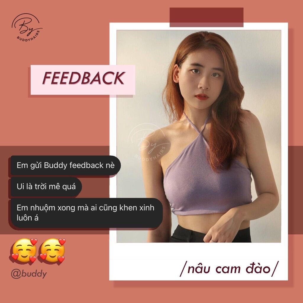 Nhuộm Tóc Nâu Cam Đào Tặng Oxi và Gang tay