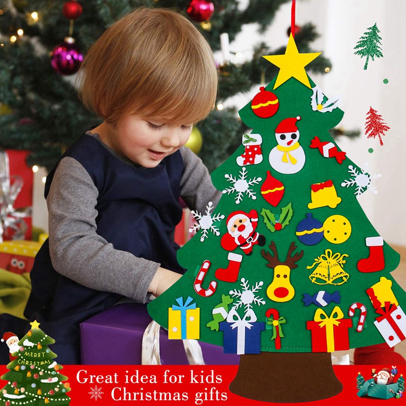 Phụ Kiện Trang Trí Cây Thông Giáng Sinh Năm Mới 2022 Bằng Vải Nỉ DIY