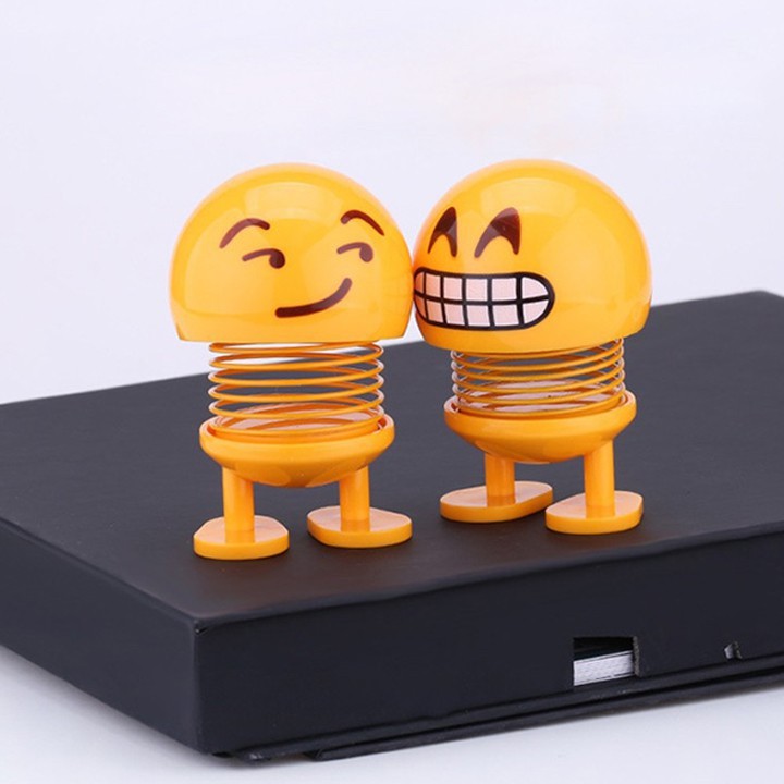 Thú nhún Emoji lò xo lắc đầu mặt cười siêu dễ thương, Trang trí xe ô tô, để bàn làm việc