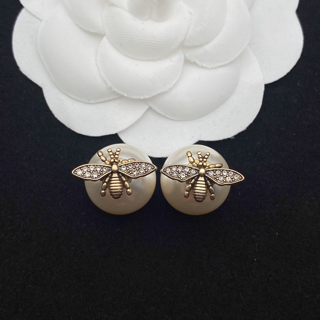 Khuyên Tai Dior Đính Ngọc Trai Giả Thời Trang Thanh Lịch Dành Cho Nữ