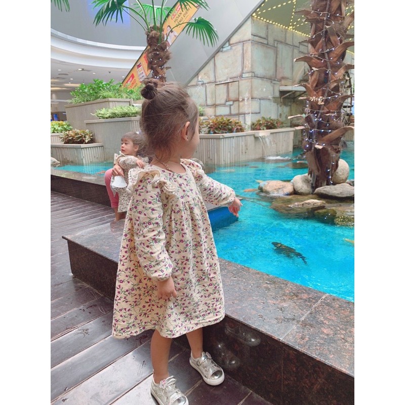 ĐẦM DÁNG BABY DOLL TAY DÀI CHO BÉ GÁI 1 ĐẾN 12 TUỔI