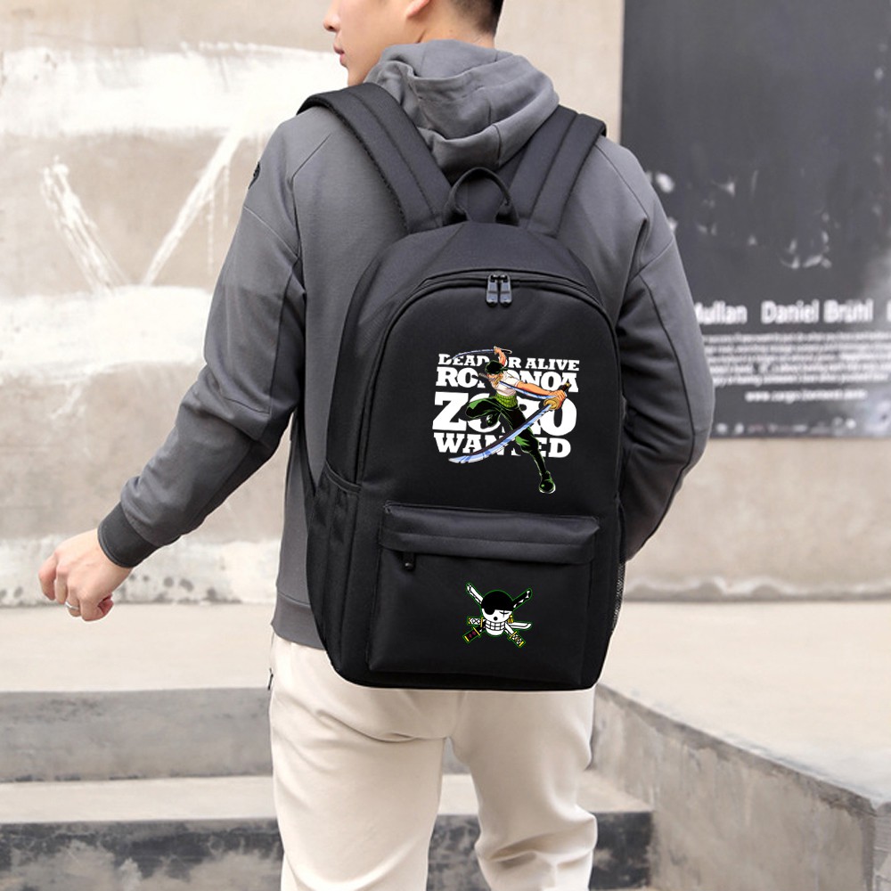 Balo thời trang nam nữ Unisex One Piece Zoro có ngăn đựng laptop, đi học, đi chơi đều đẹp