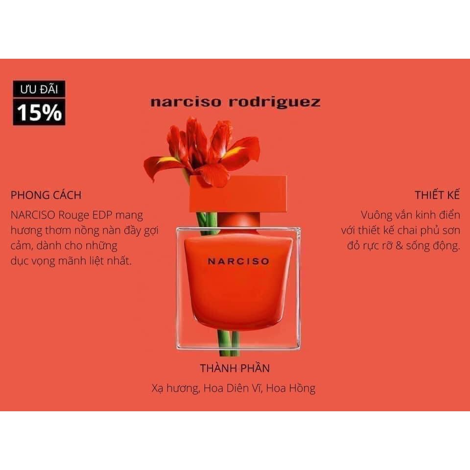 [Mẫu Thử 5,10ml] Nước Hoa Narciso for Her | Narciso Poudree | Narciso Rouge | Narciso Pure Musc | Narciso Ambree