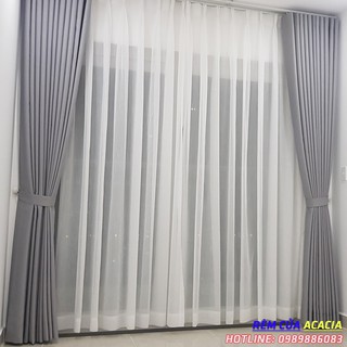Rèm cửa màu xám nhạt đủ size cho cửa sổ, cửa đi, cửa sổ phòng khách, cửa sổ phòng ngủ, chống nắng cực tốt