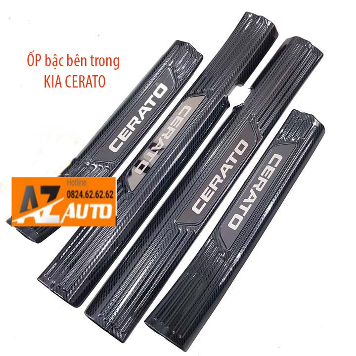 Ốp bậc cửa, bậc cốp Kia Cerato 2019-2021 vân carbon cao cấp - hàng cao cấp