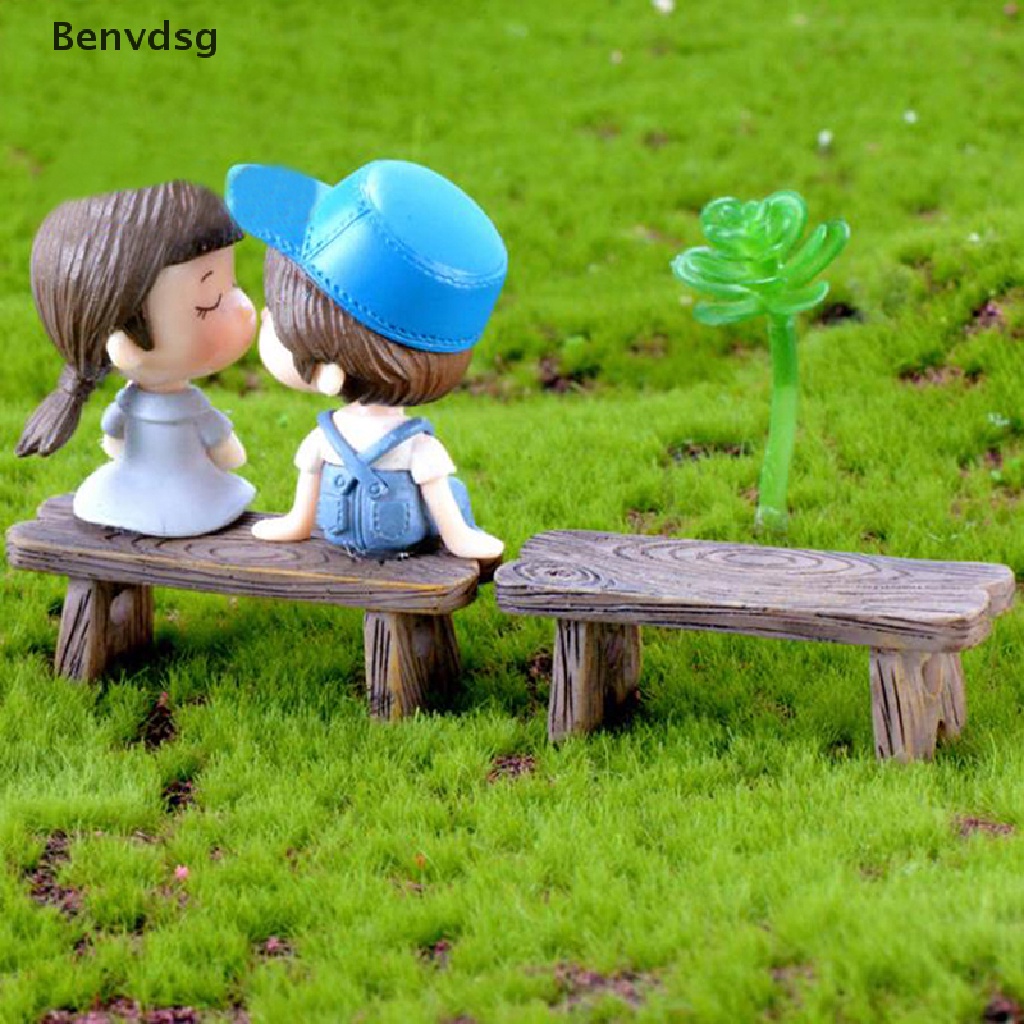 Bộ 2 Mô Hình Băng Ghế Gỗ Mini Trang Trí Bể Cá / Nhà Búp Bê DIY