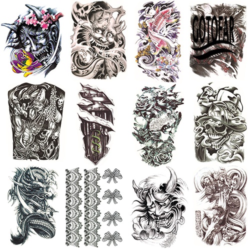 Hình Xăm Dán Tạm Thời Hình Đầu Lâu Cỡ Lớn Chống Nước Có Thể Tháo Gỡ