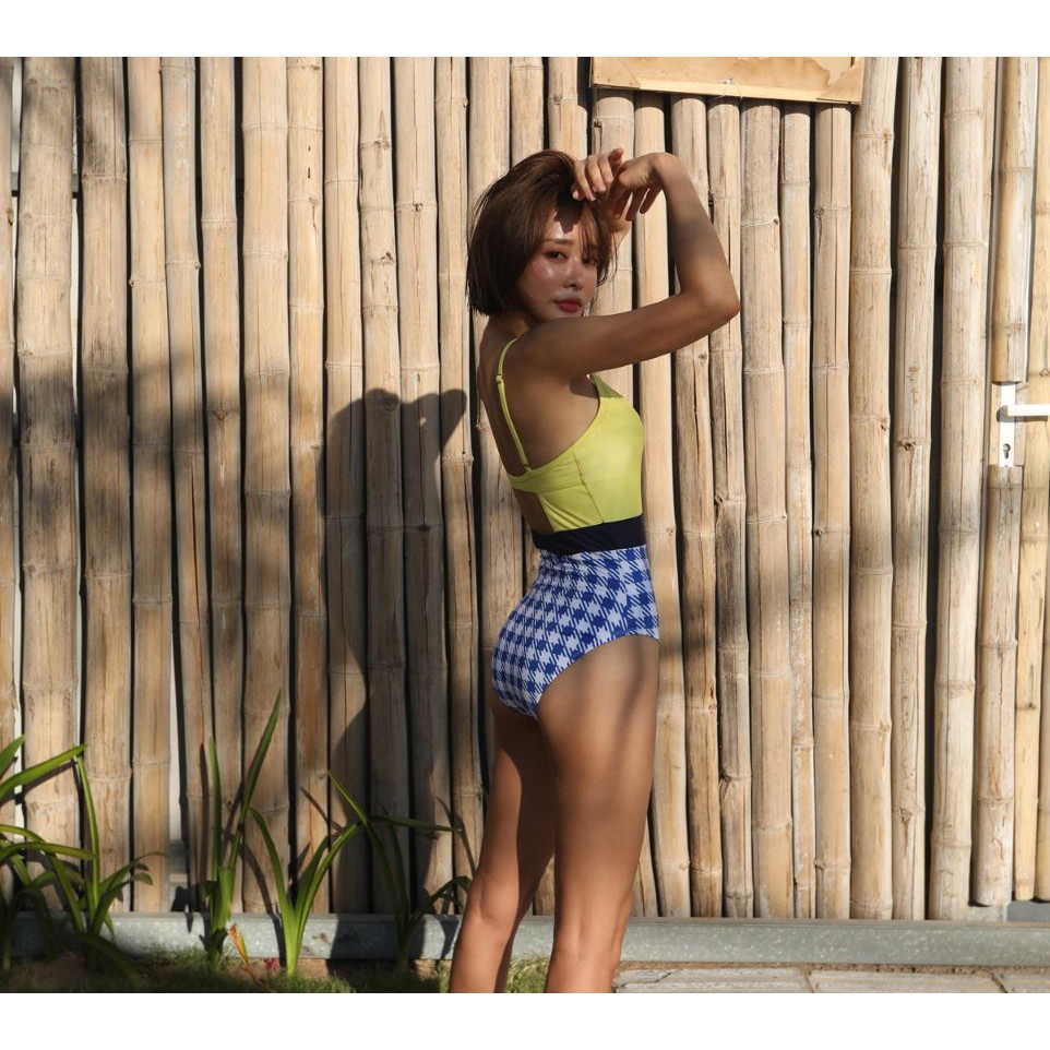Mẫu mới 2020 Bikini Hàn Quốc 1 mảnh sexy gợi cảm tôn dáng, màu vàng chanh làm sáng da độc lạ cao cấp