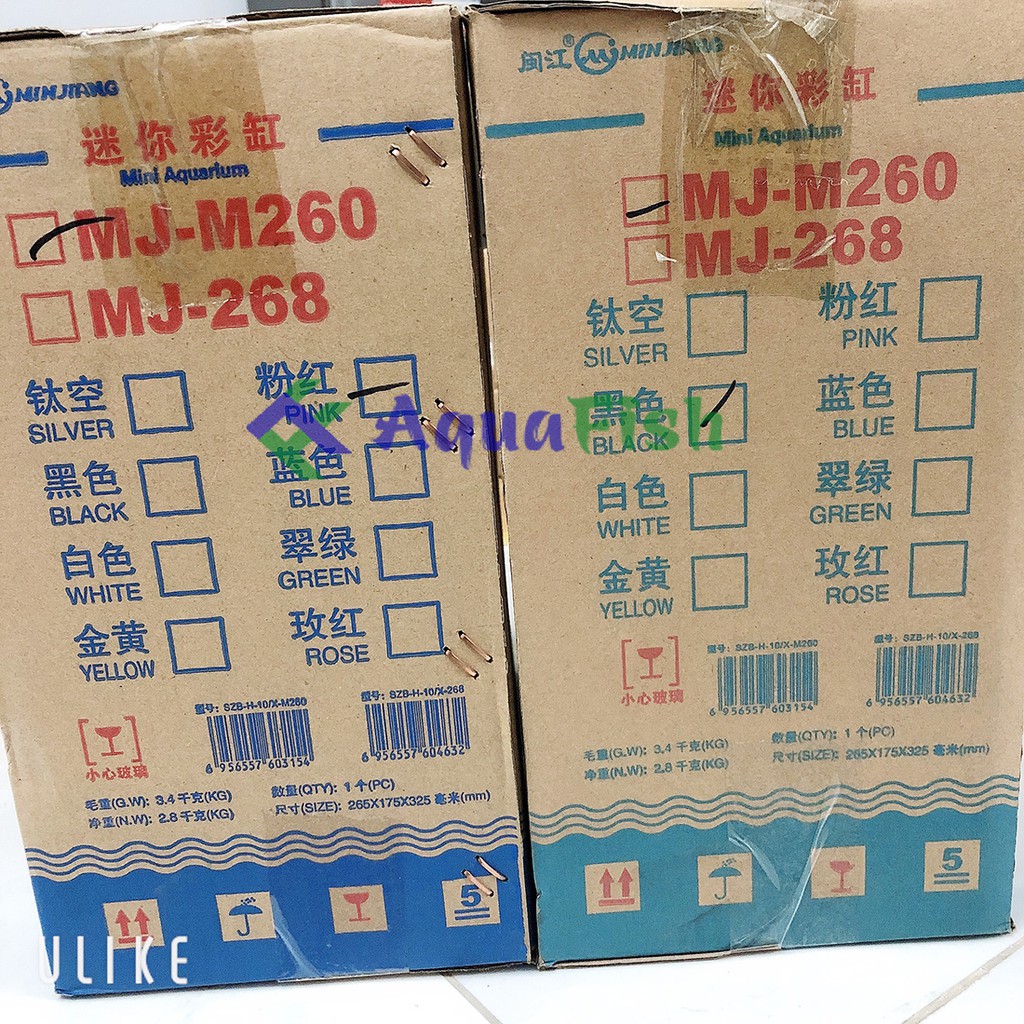 Bộ Bể Cá Bằng Kính Đúc MJ 260 (đã bao gồm đèn và bộ lọc, tặng bộ trang trí trị giá 100k)