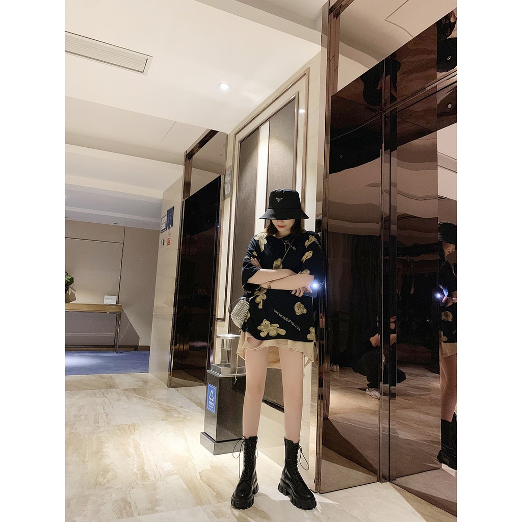 SẴN TRẮNG 36 BOOT DA ĐẾ 5CM BUỘC DÂY MŨI TRÒN PHONG CÁCH ULZZANG | BigBuy360 - bigbuy360.vn