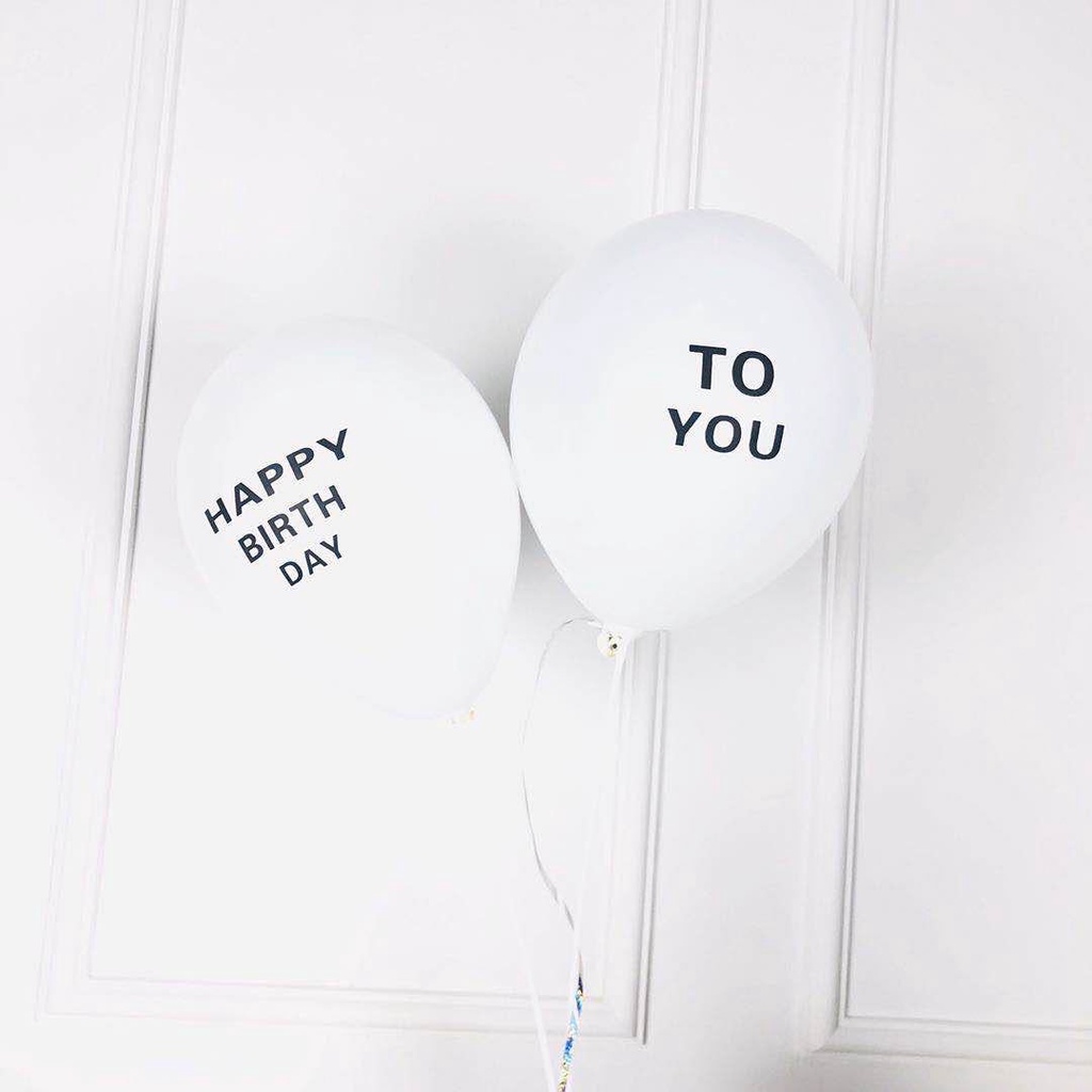 bóng trang trí Happy Birthday To You mầu trắng (2 quả)
