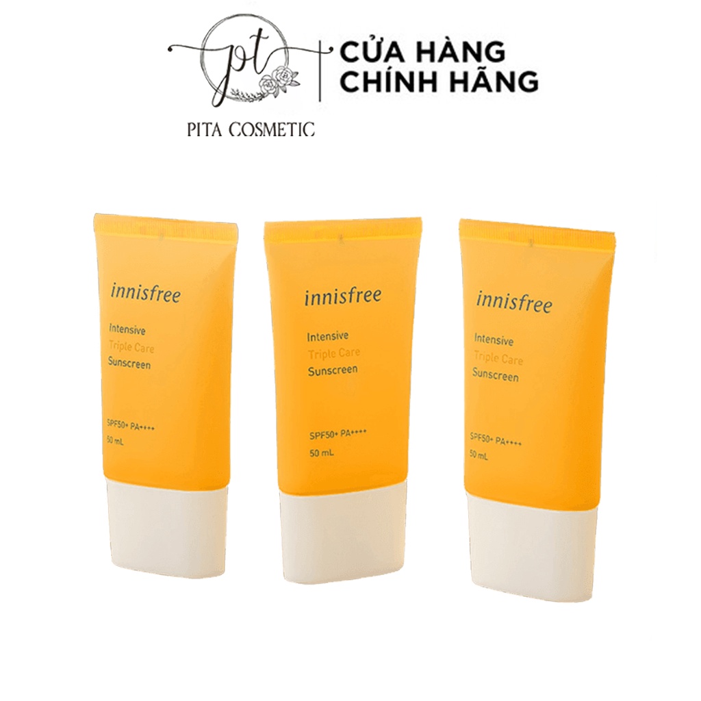 [Chính Hãng] Kem Chống Nắng Innisfree Intensive Triple Care Sunscreen SPF50+ Pa++++ 50ml Lâu Trôi Làm Sáng Da