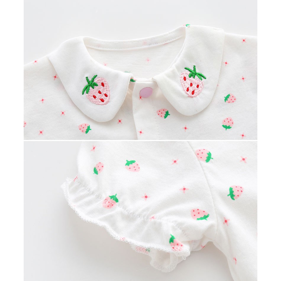 Bộ BODY bé gái bodysuit thắt nơ cho bé họa tiết đáng yêu chất cotton hàng xuất khẩu