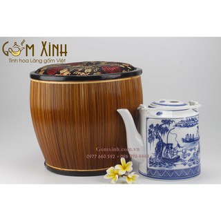 Bao ủ_giỏ ủ ấm kèm ấm tích Bát Tràng 2 lít