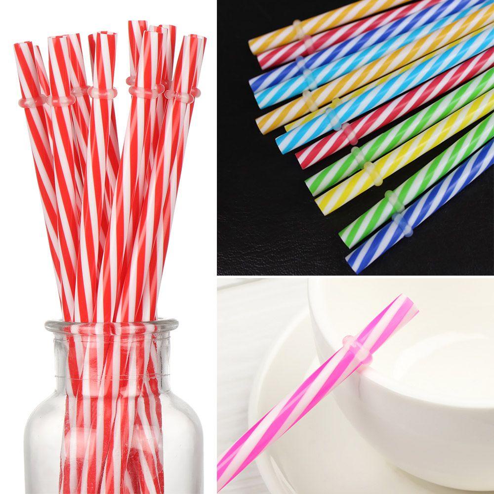 KRNY Ống Hút Nhựa Nhiều Màu Dùng Một Lần Tiện Dụng