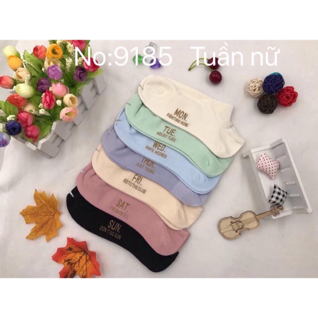 SỈ SET 7 ĐÔI TẤT NỮ TUẦN SIÊU ĐẸP