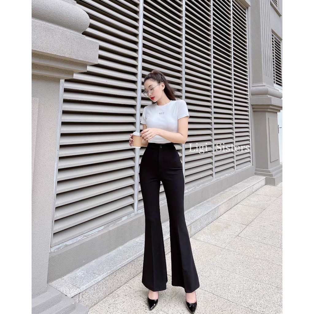 Quần loe đen 1 cúc