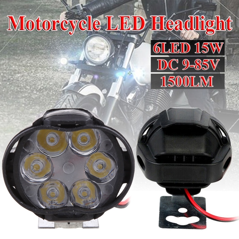 Đèn Pha 6LED 15W 15W Độ Sáng Cao / Thấp Chuyên Dụng Cho Xe Máy