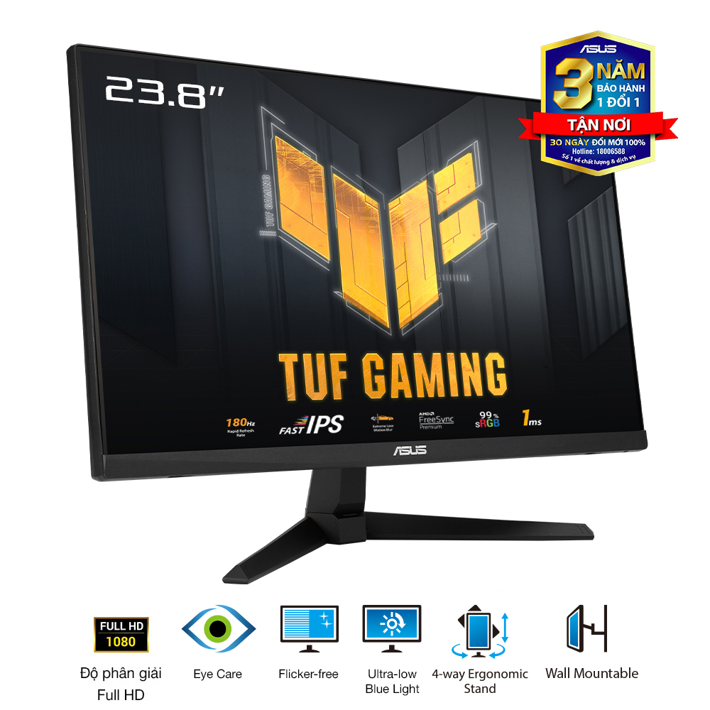 Màn Hình Game ASUS TUF Gaming VG249Q3A 23.8" IPS FHD 180Hz 1ms 99% sRGB 2 Loa