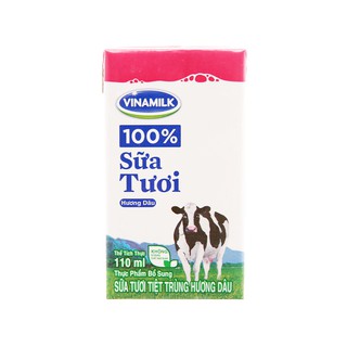 Sữa tươi hương dâu Vinamilk hộp 110ml