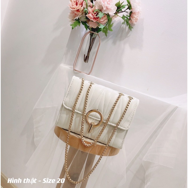 Túi đeo chéo mini đi chơi da mềm thêu đẹp thời trang hàn quốc dễ thương HT51