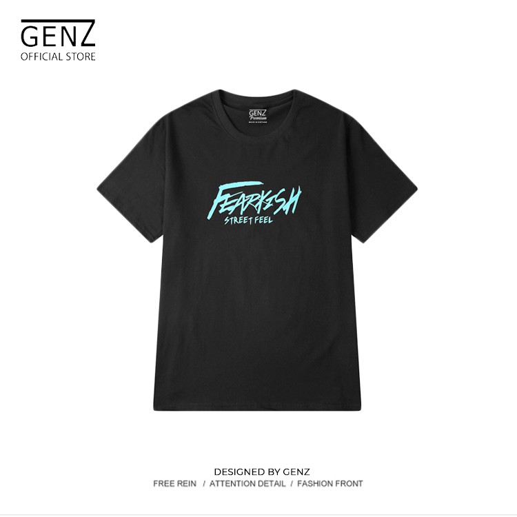 [Mã FASHIONMALLT4 giảm tới 30K đơn 150K] Áo thun tay lỡ GENZ dáng Unisex form rộng phong cách Ulzzang Fearkish - Z201 | BigBuy360 - bigbuy360.vn