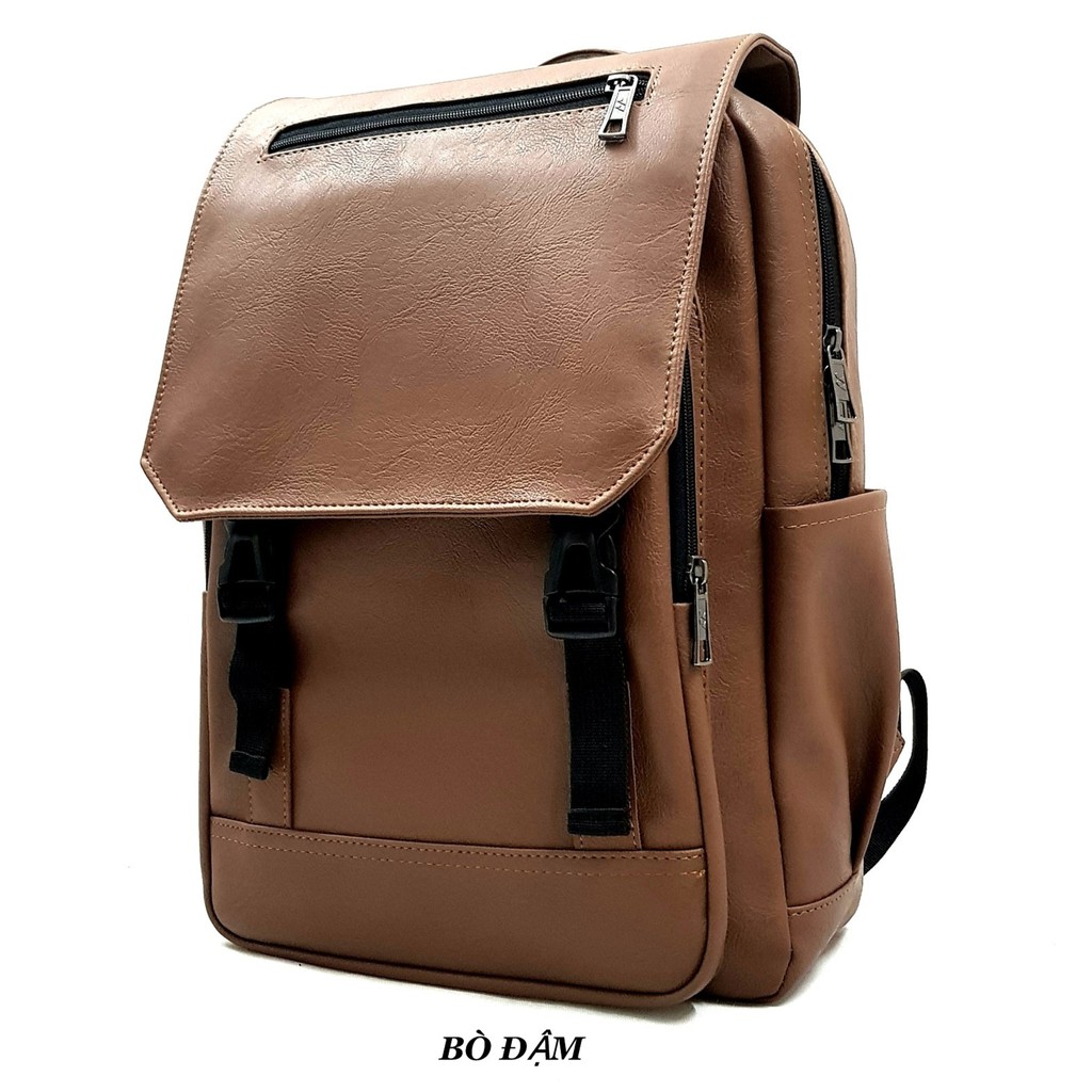 Balo da nam nữ thời trang Laptop 15inch-Balo da 2 khóa VX014