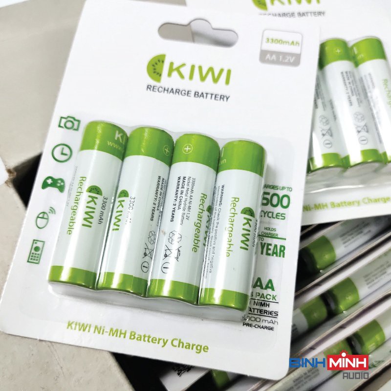 Combo 8 viên pin sạc AA 3300mAh và bộ sạc pin Kiwi R8+  - Hàng chính hãng, dùng cho micro, máy ảnh,...