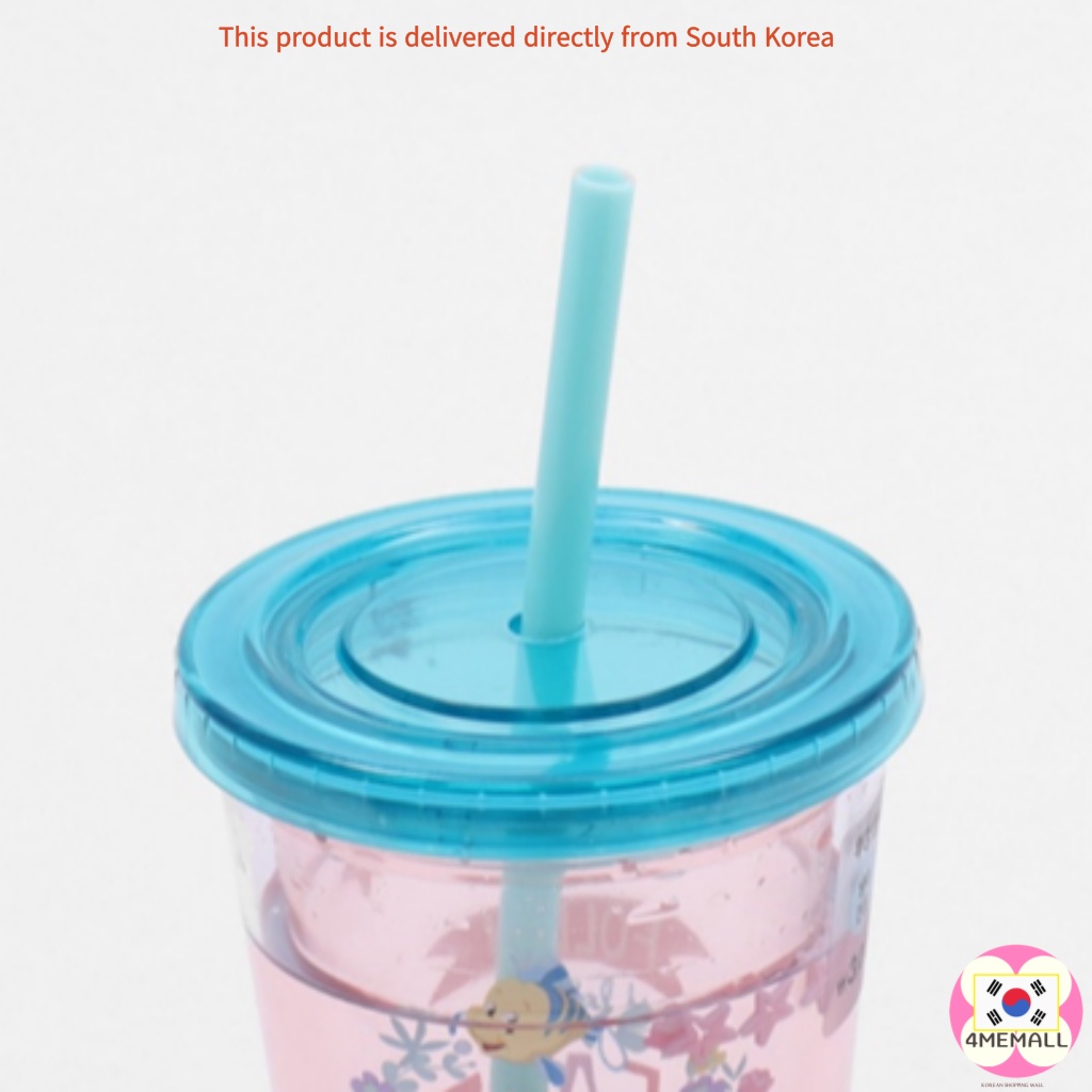 DAISO Bình nước có ống hút dung tích 330ml họa tiết công chúa Disney xinh xắn