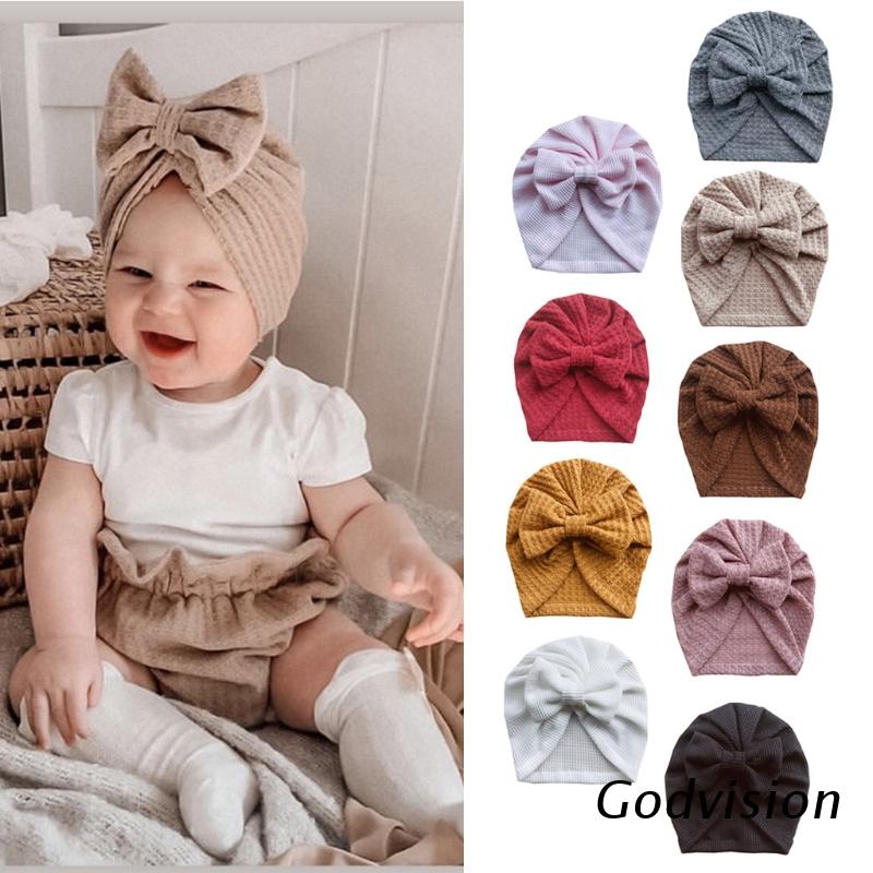 Mũ Beanie Đính Nơ Xinh Xắn Cho Bé