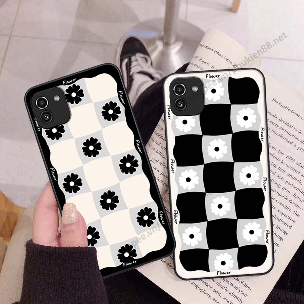 Ốp lưng Samsung A03 ốp điện thoại LineBear, bé tóc xù, hoa siêu đẹp