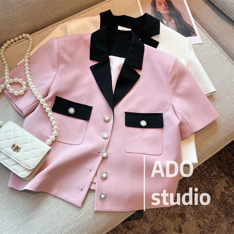 Áo Khoác Vest Tay Ngắn Màu Sắc Thanh Lịch Cho Nữ  tao bao