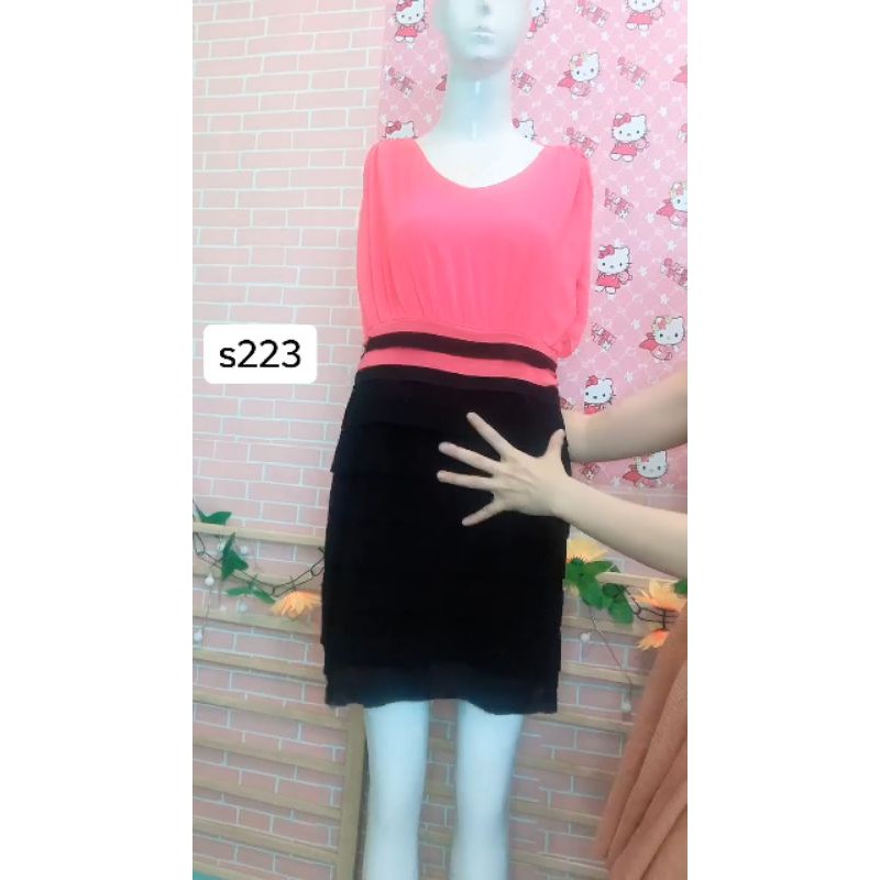 đầm suông phối áo voan cánh dơi. S223