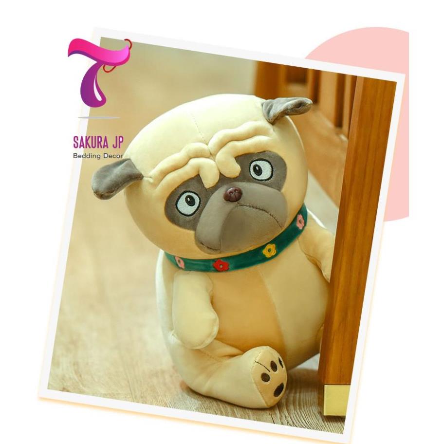 HÀNG MỚI-  Chó Bông Pug Mặt Xệ Dễ Thương SIZE TO - Cho Pug Mặt Ngáo Ngơ Cute - Thú Nhồi Bông Nhập Khẩu