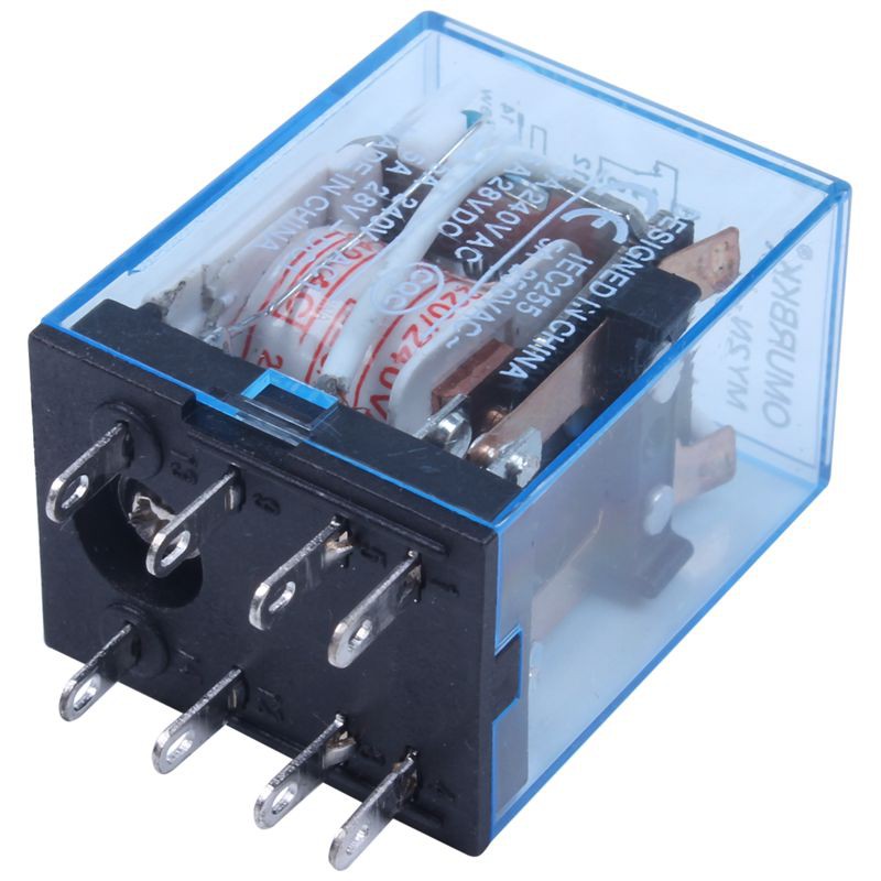 Rơ le nguồn 220/240V dây AC DPDT MY2NJ 8 Pin có đế ổ cắm điện