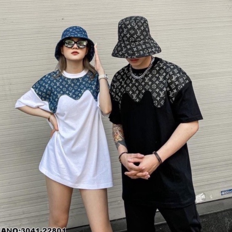 Áo Thun LV Họa Tiết Chữ Nhỏ ❤ Áo Phông Cộc Tay Cotton Dày Dặn Nam Nữ NVA15